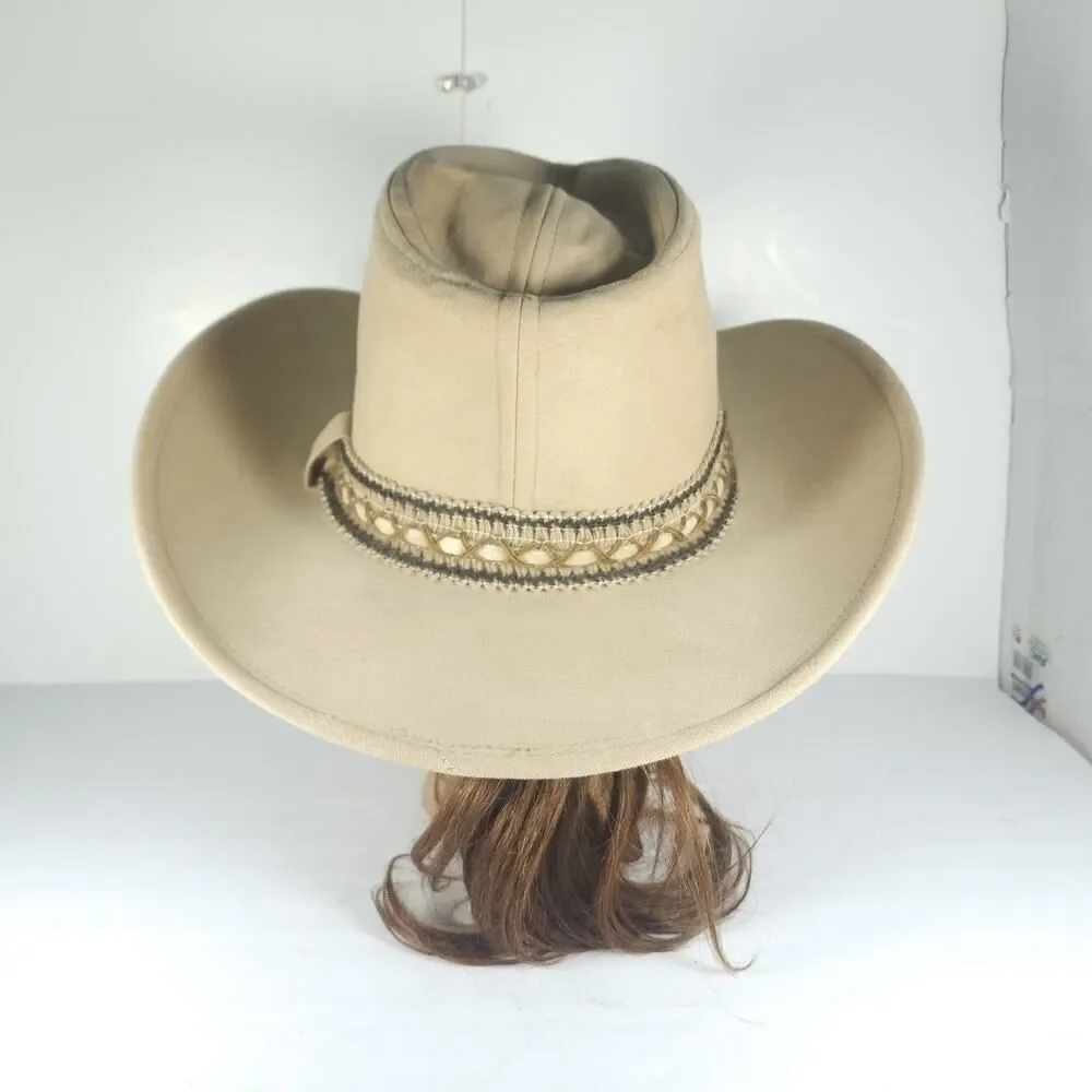 Resistol Vintage 7 1/8 Self Conforming Tan Beige Suede Felt Western Cowboy Hat